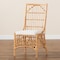 Baxton Studio Rose Modern Bohemian White Fabric Upholstered and Natural Brown Rattan Dining Chair 203-12589 - alternate 4